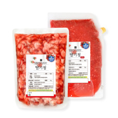 딸기청(슬라이스/큐브) 1kg 대용량파우치 수제청 과일청