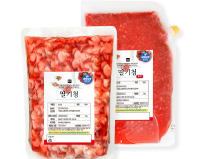 딸기청(슬라이스/큐브) 1kg 대용량파우치 수제청 과일청
